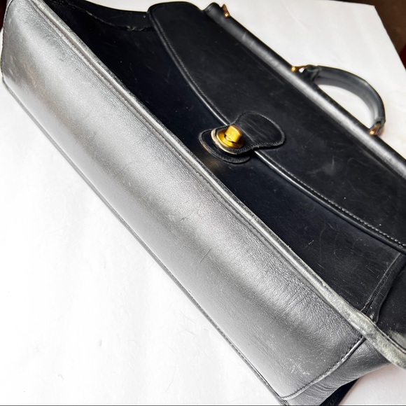 Vintage Black Coach Leather Briefcase Satchel Laptop Case - Picture 12 of 14